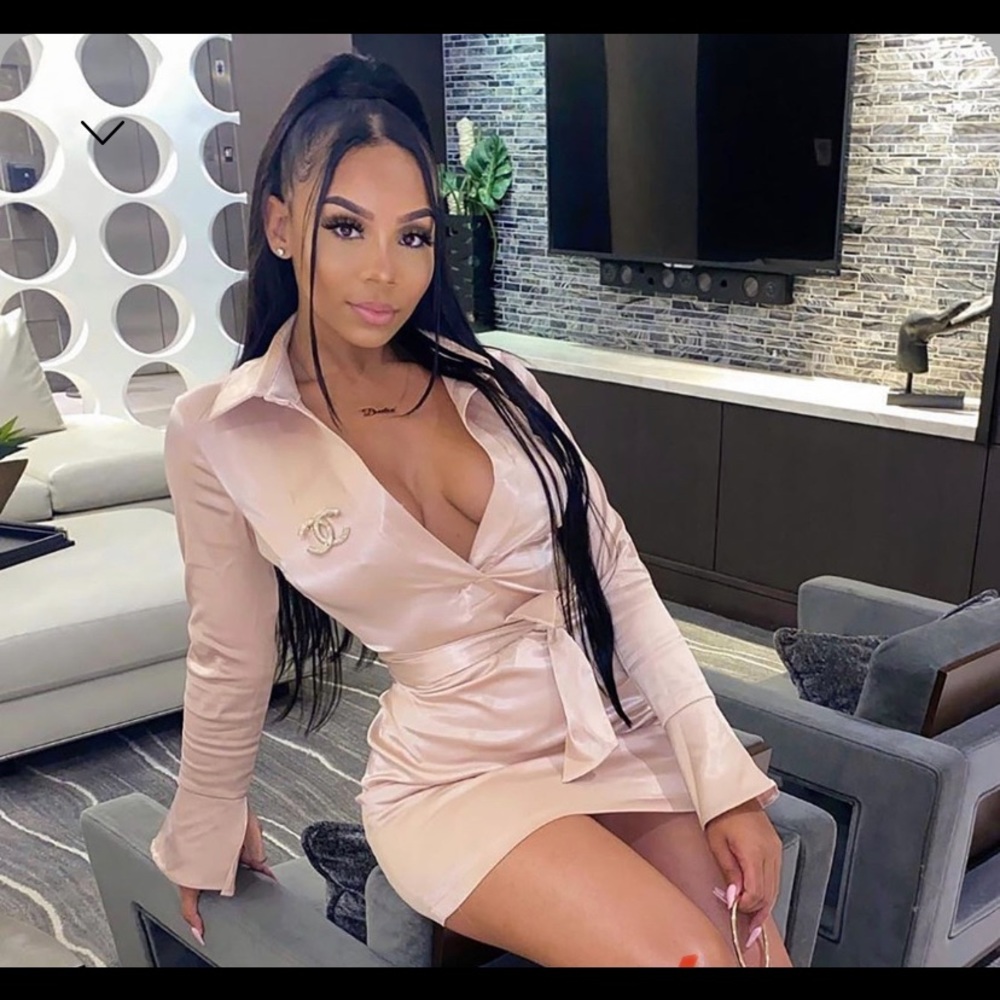 Pink Satin Dress